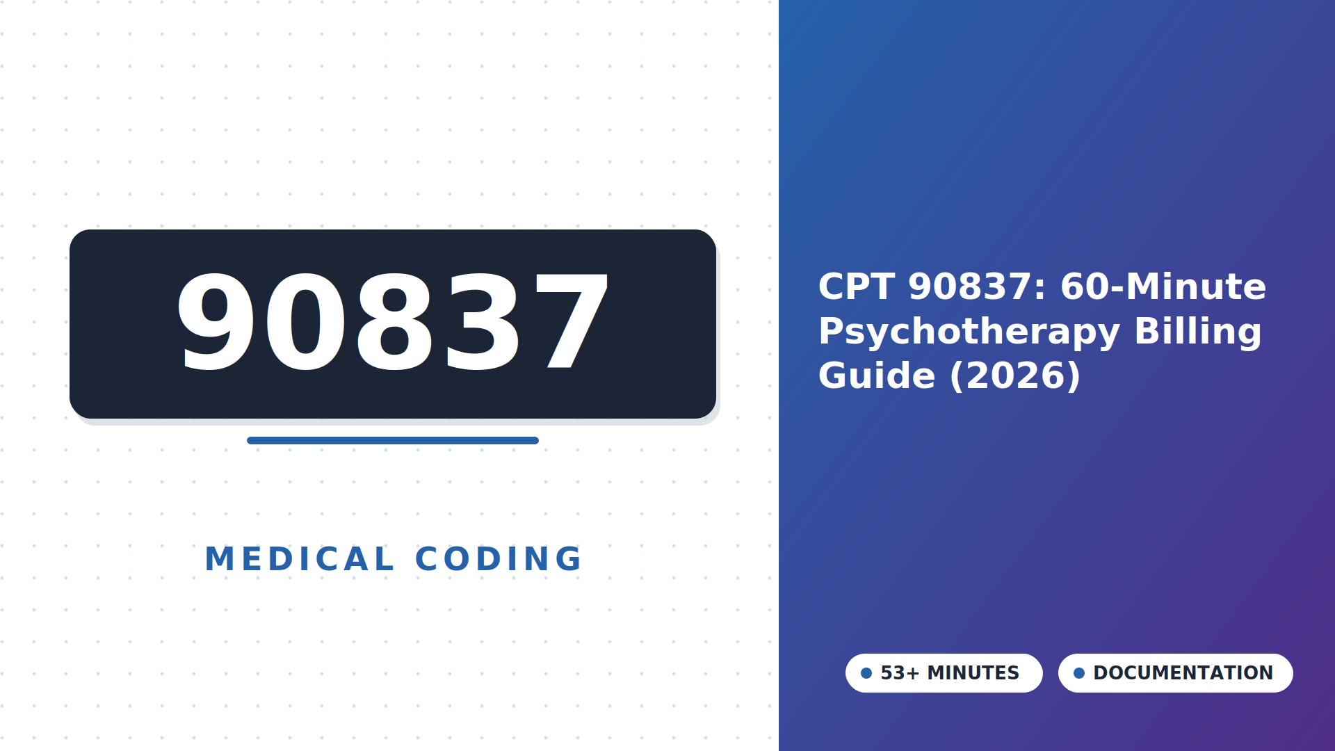 CPT 90837: 60-Minute Psychotherapy Billing Guide (2026)