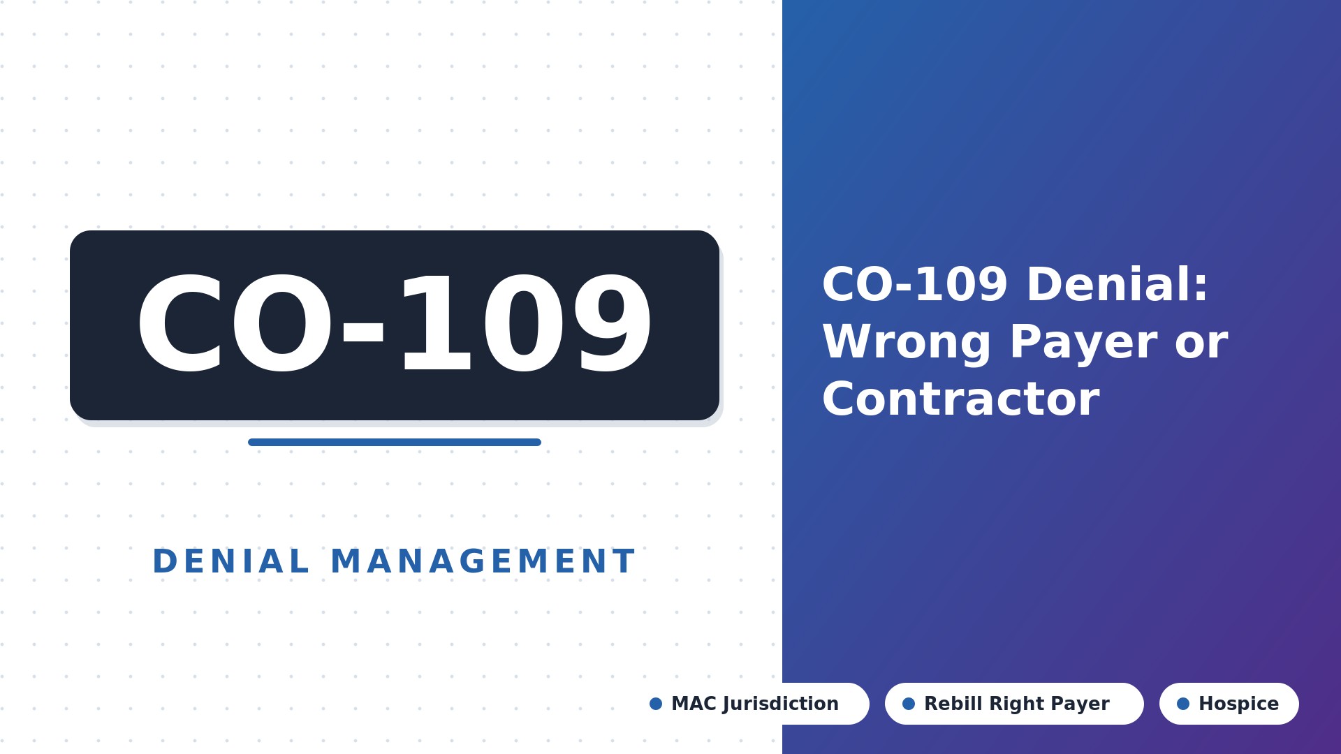 CO-109 Denial Code: Claim Not Covered by This Payer/Contractor (2026)