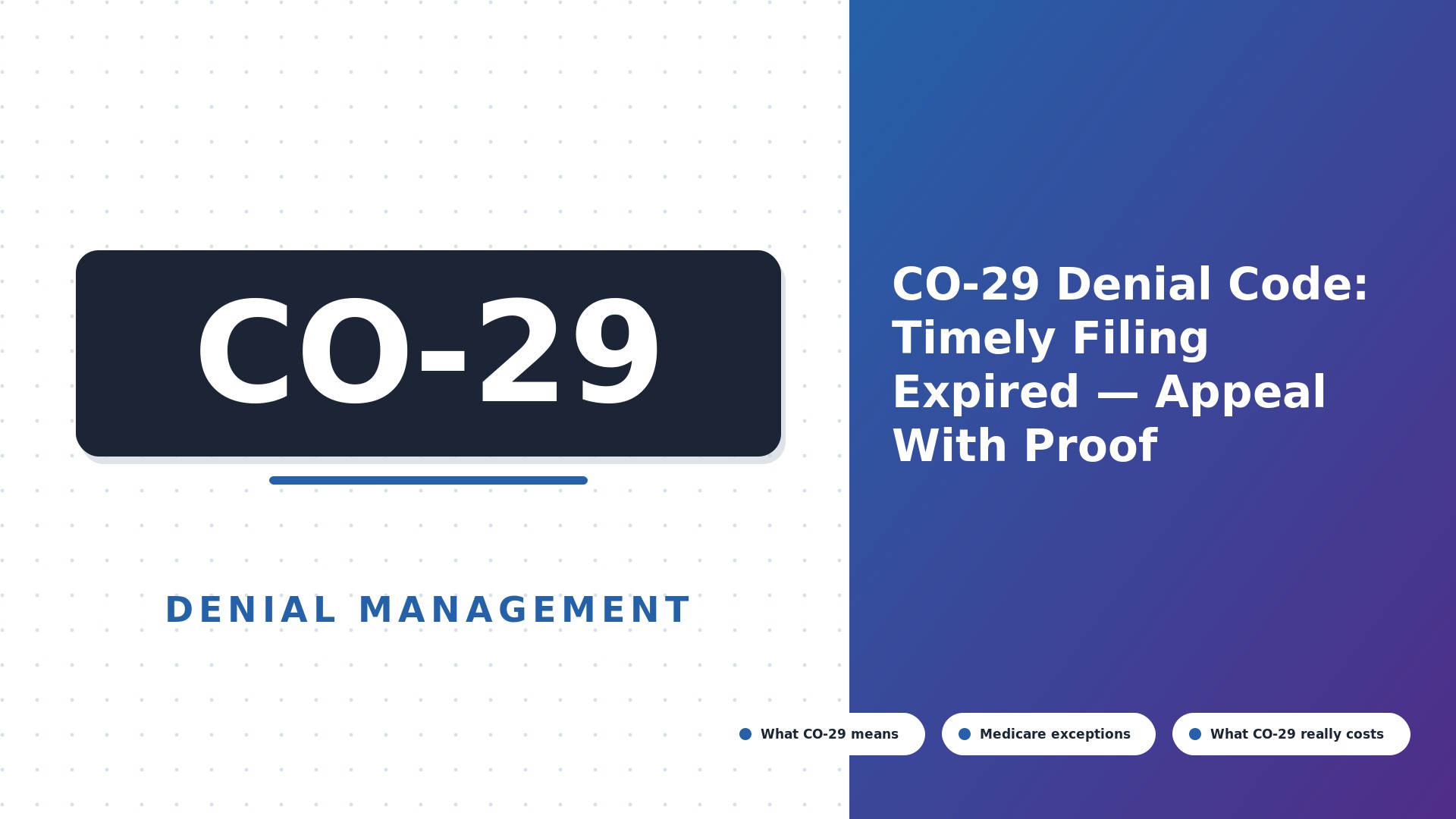 CO-29 Denial Code: Timely Filing Expired — Appeal With Proof (2026)