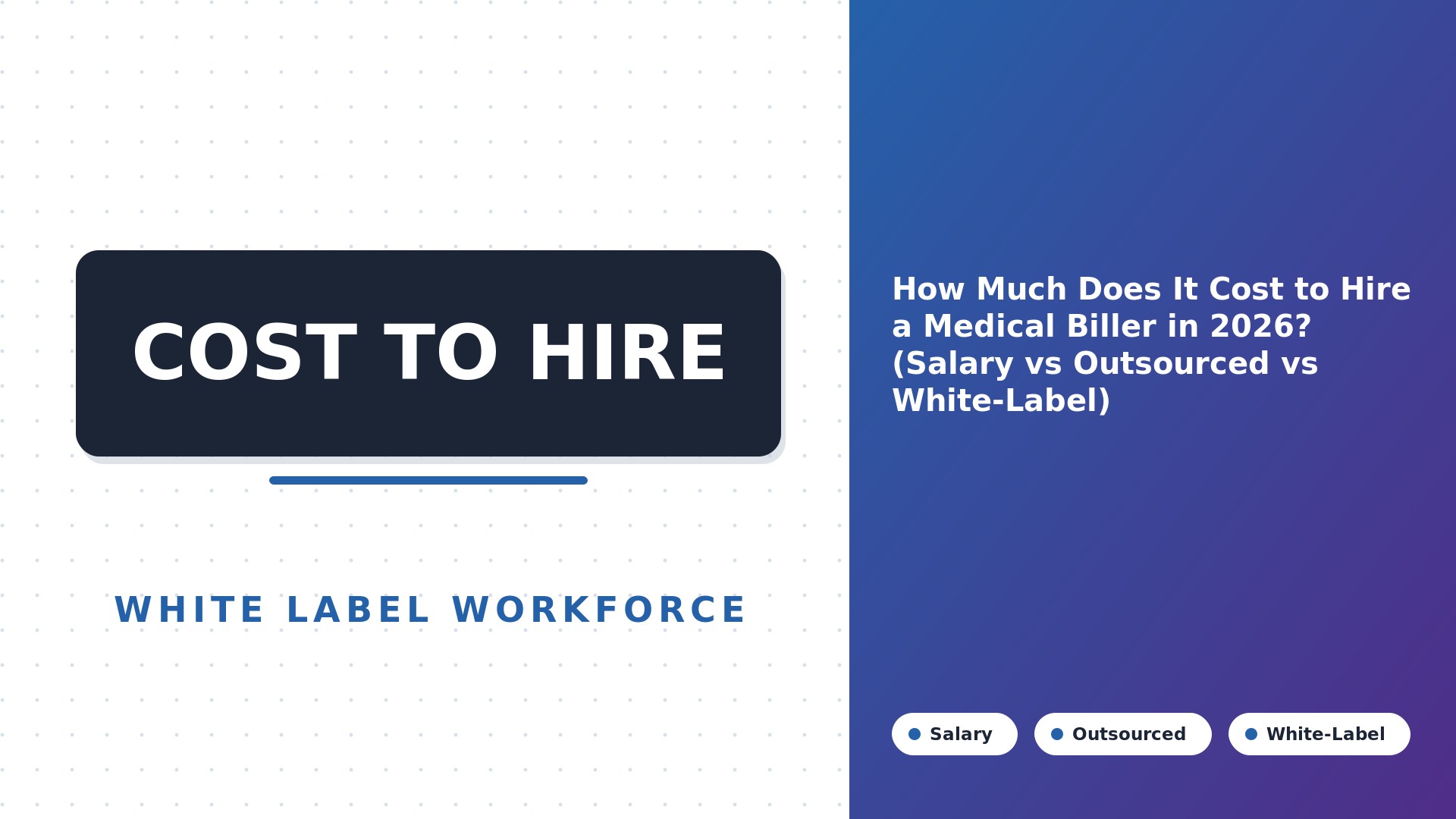 How Much Does It Cost to Hire a Medical Biller in 2026? (Salary vs Outsourced vs White-Label)