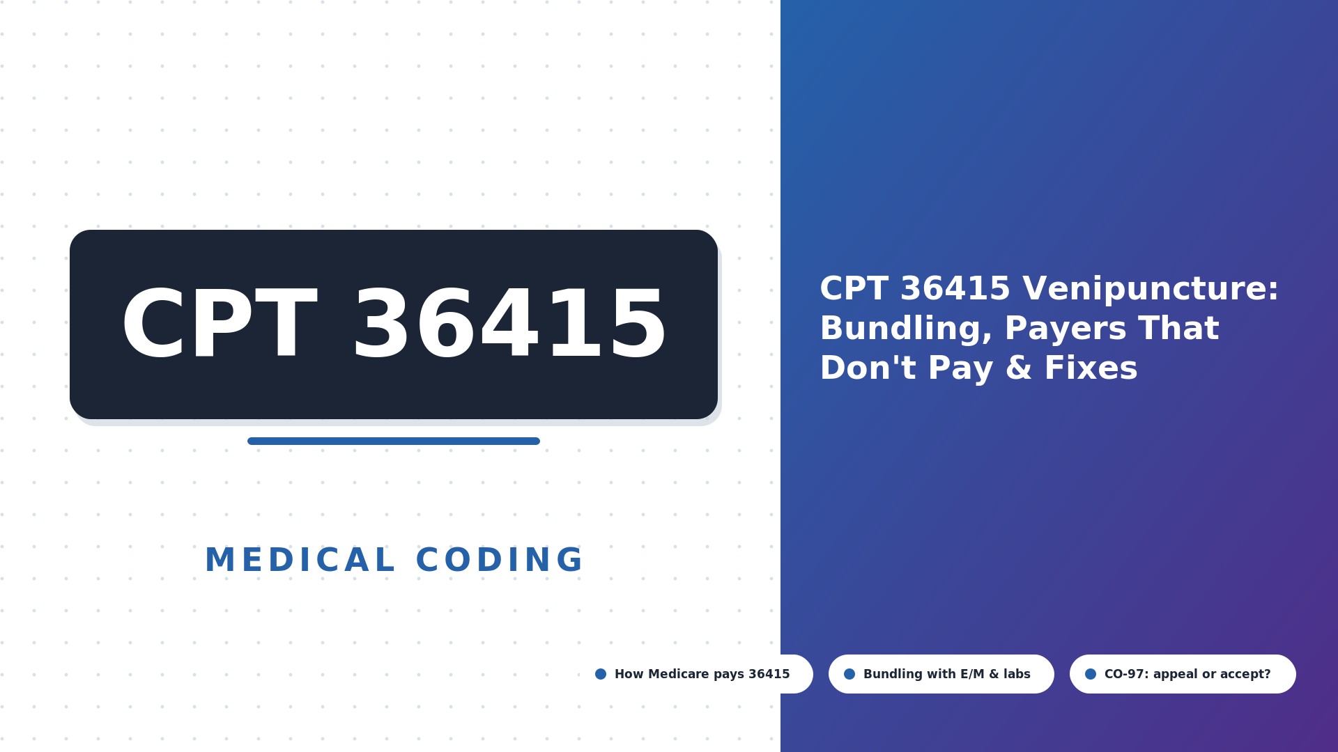CPT 36415 Venipuncture: Bundling, Payers That Don't Pay & Fixes (2026)