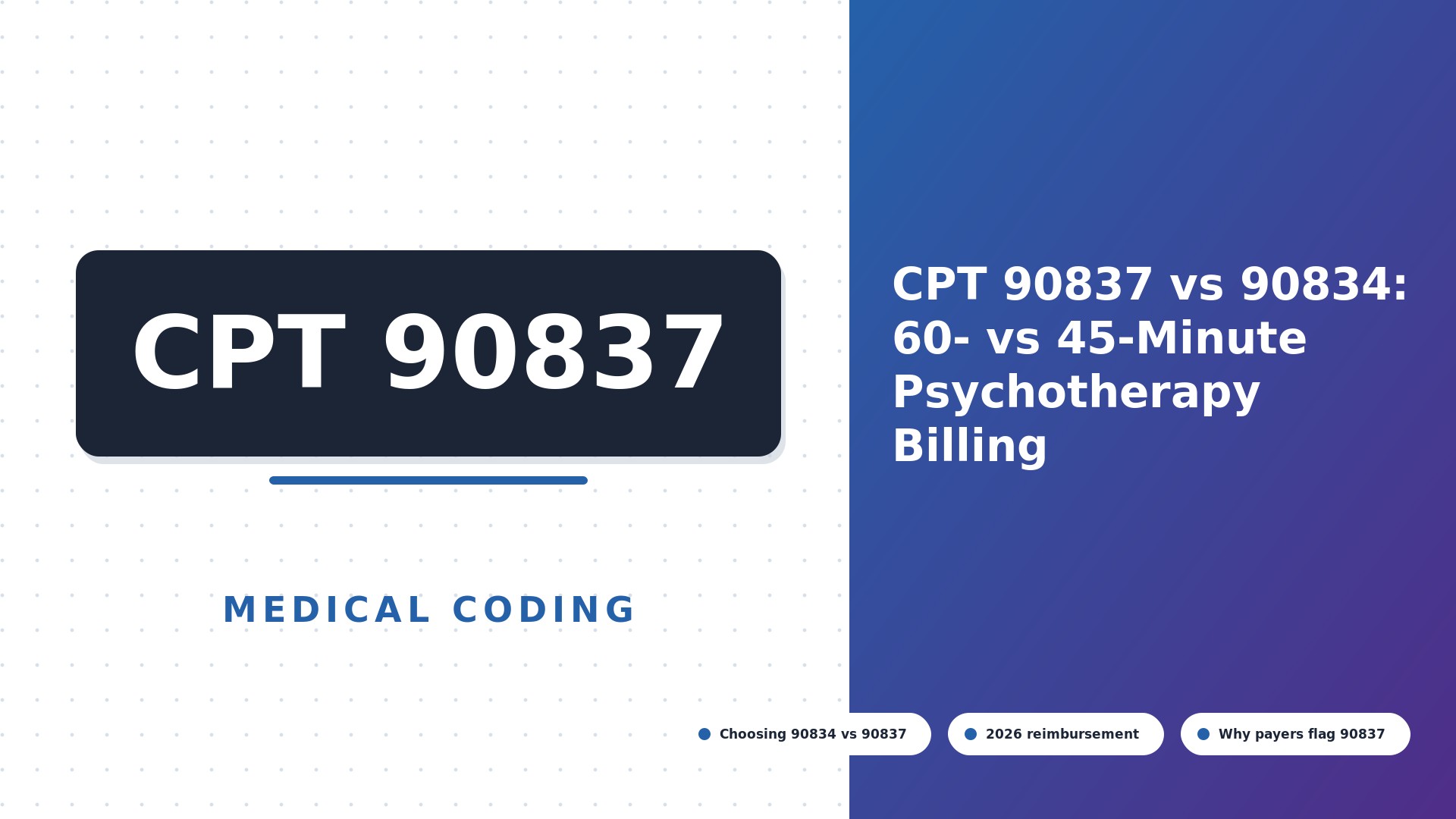 CPT 90837 vs 90834: 60- vs 45-Minute Psychotherapy Billing (2026)