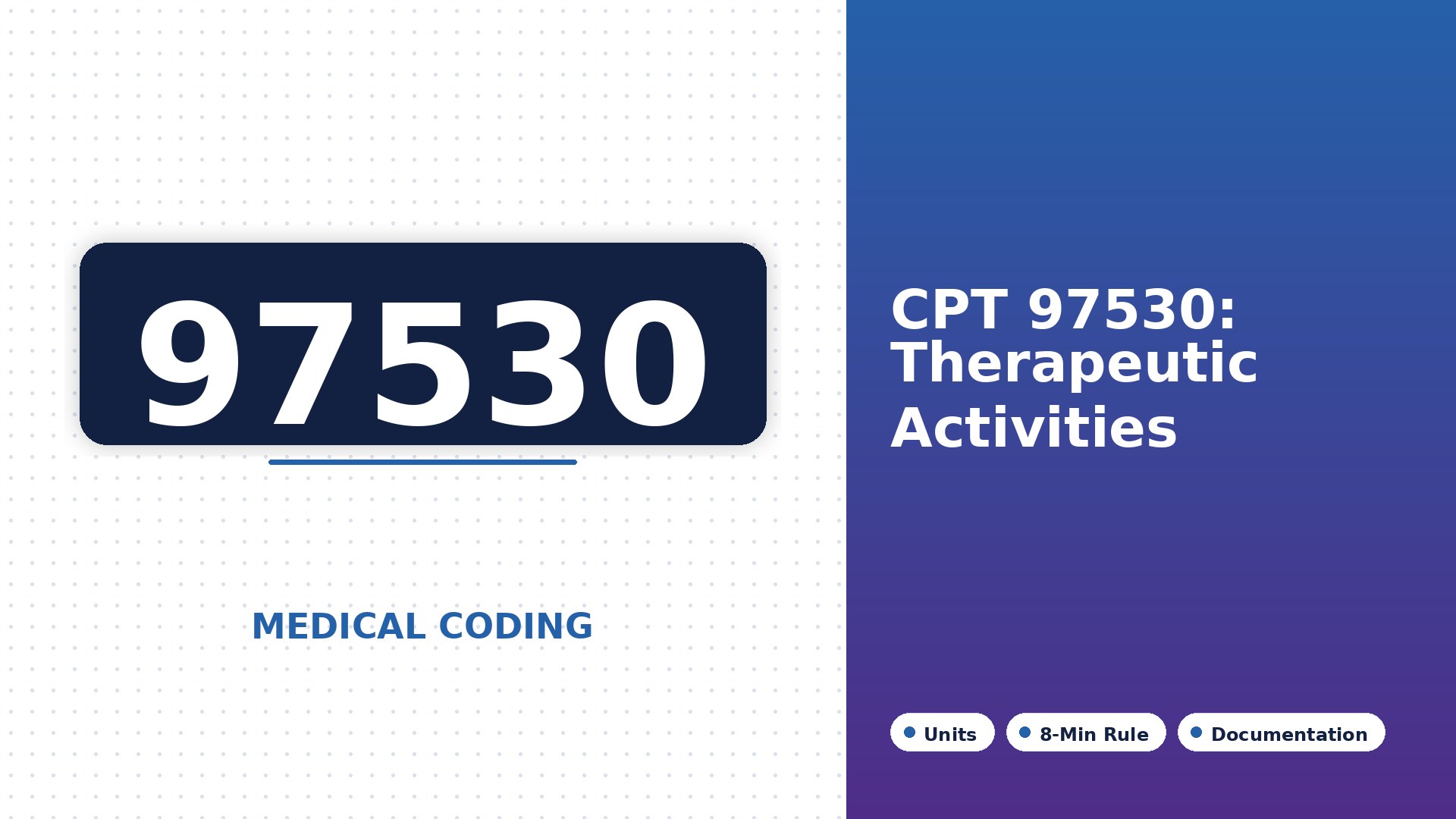 CPT Code 97530 (Therapeutic Activities): Billing, Units and the 8-Minute Rule