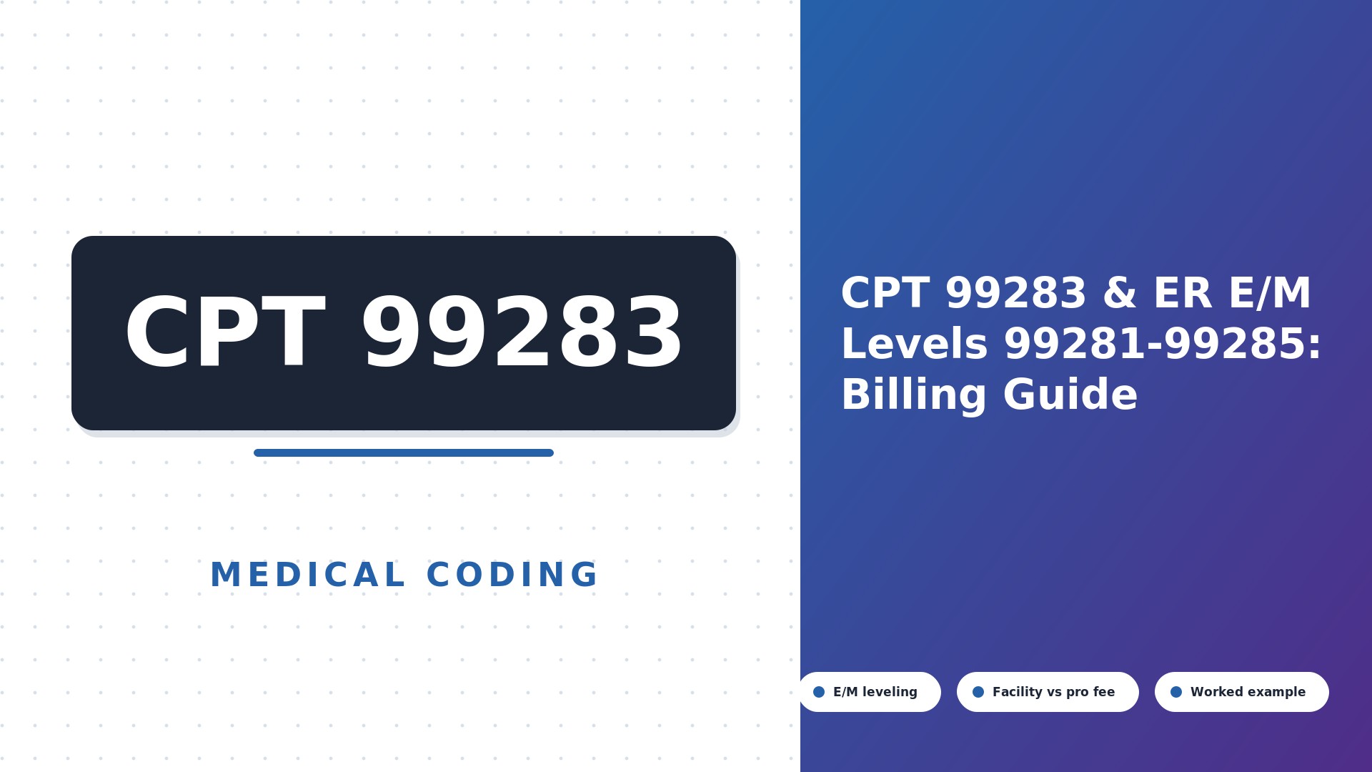 CPT 99283 & ER E/M Levels 99281-99285: Billing Guide (2026)