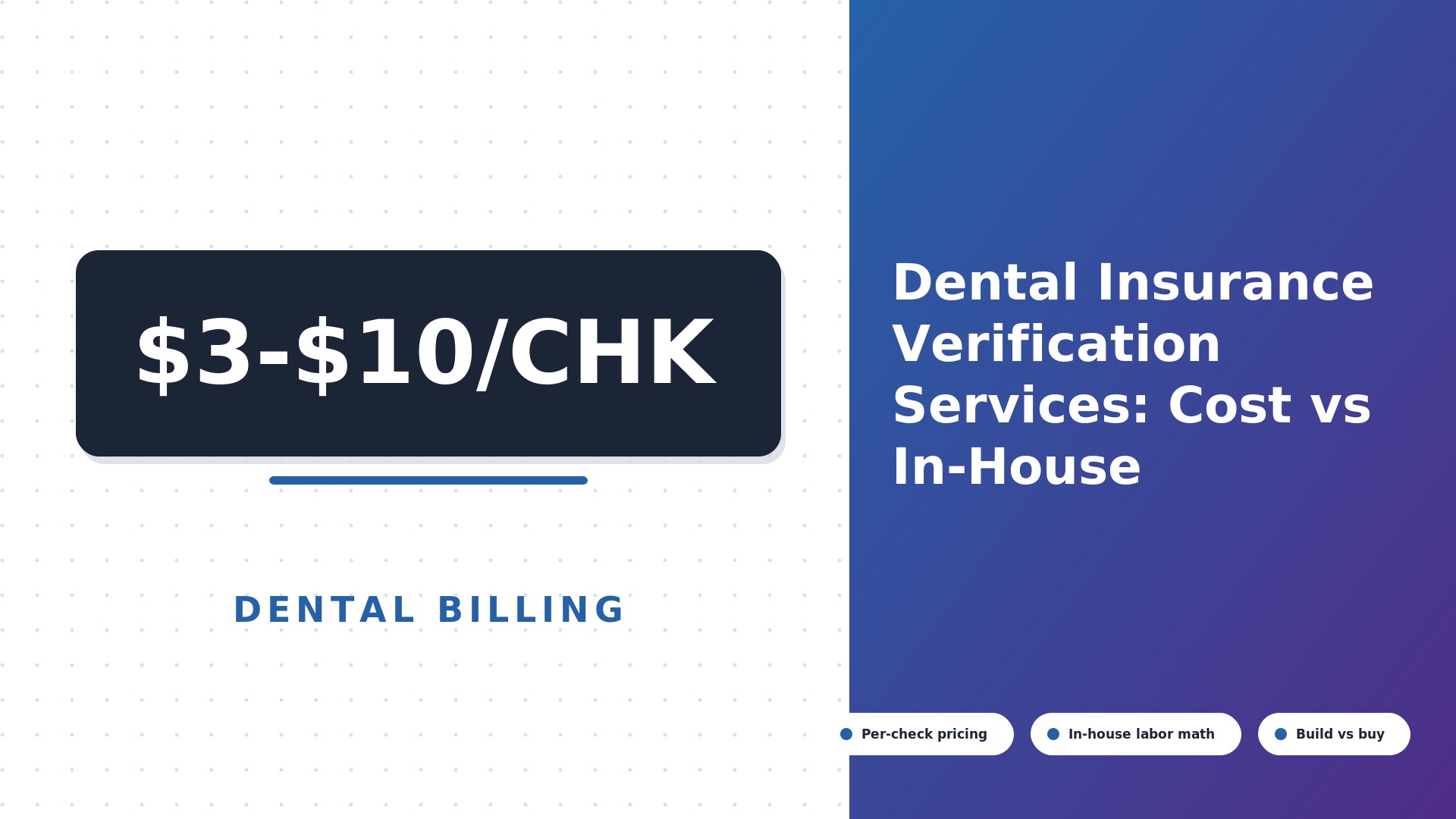 Dental Insurance Verification Services: Cost vs In-House (2026)