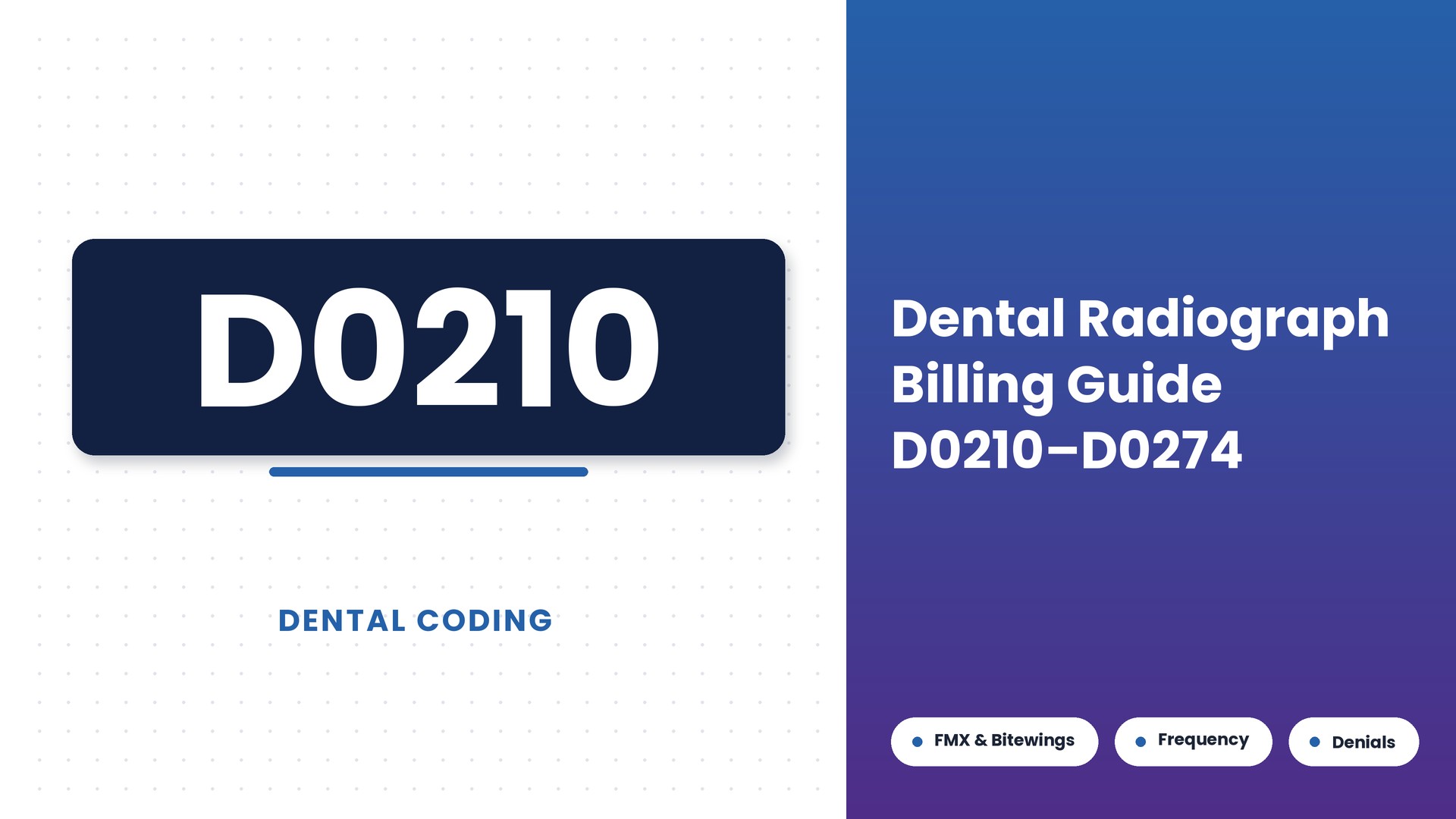 Dental Radiograph Billing: D0210, D0220, D0230, and D0274 — Codes, Frequency Limits & Denials (2026)
