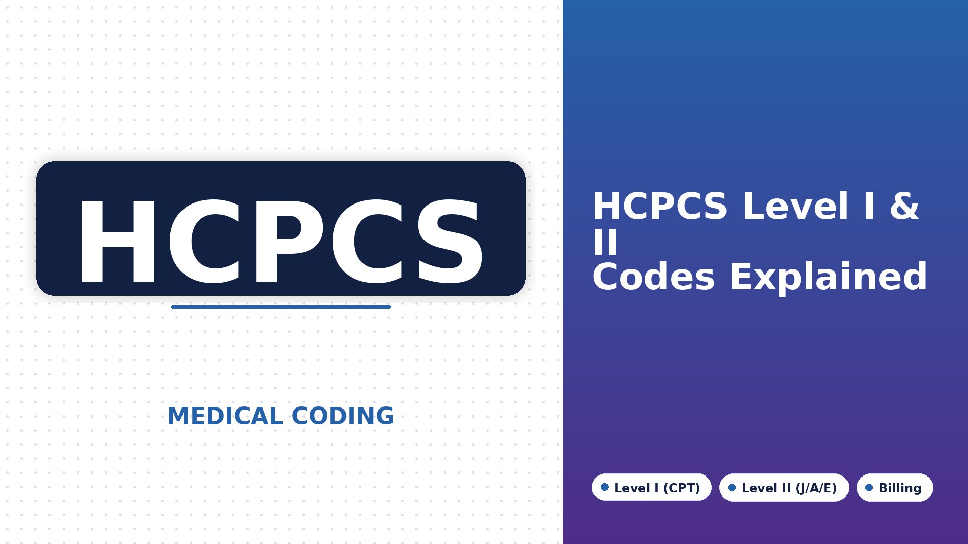 HCPCS Level I & Level II Codes: Complete Guide for Medical Billing Professionals