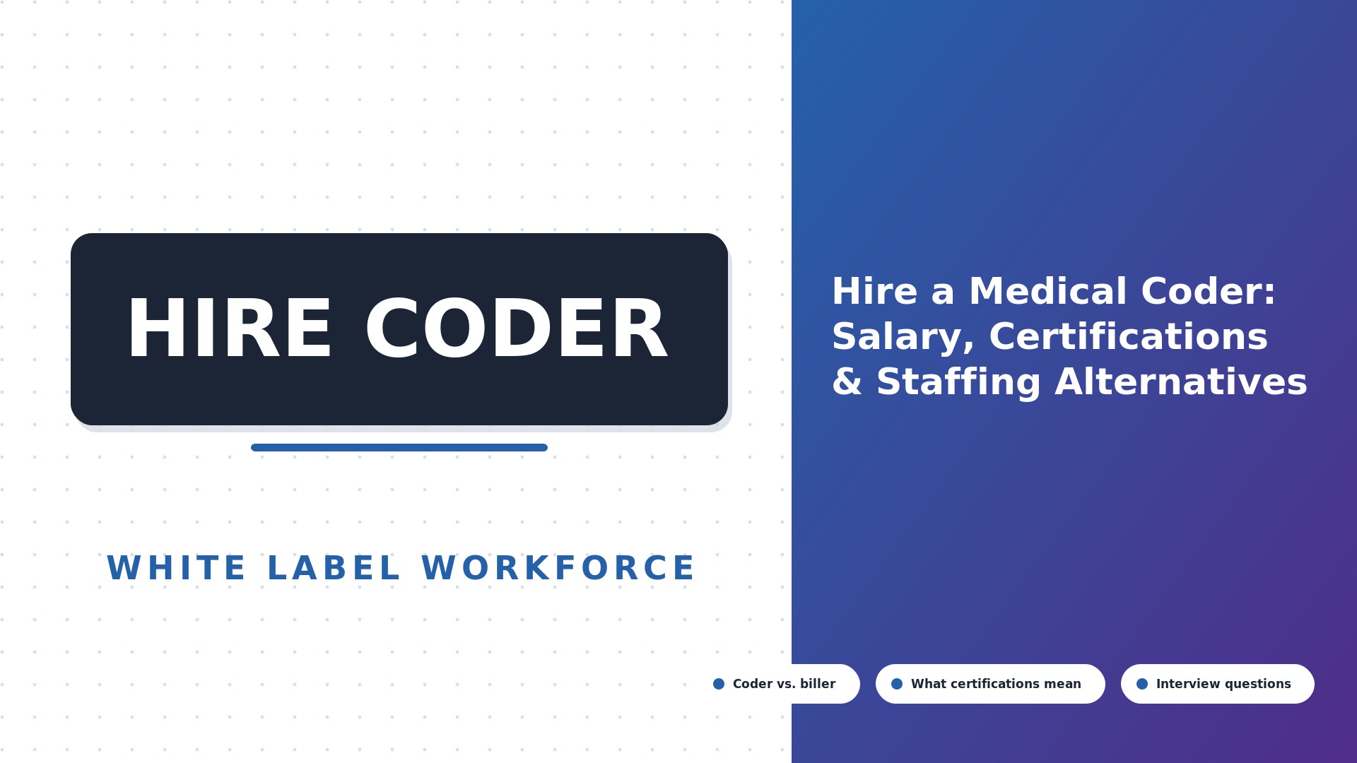 Hire a Medical Coder: Salary, Certifications & Staffing Alternatives (2026)