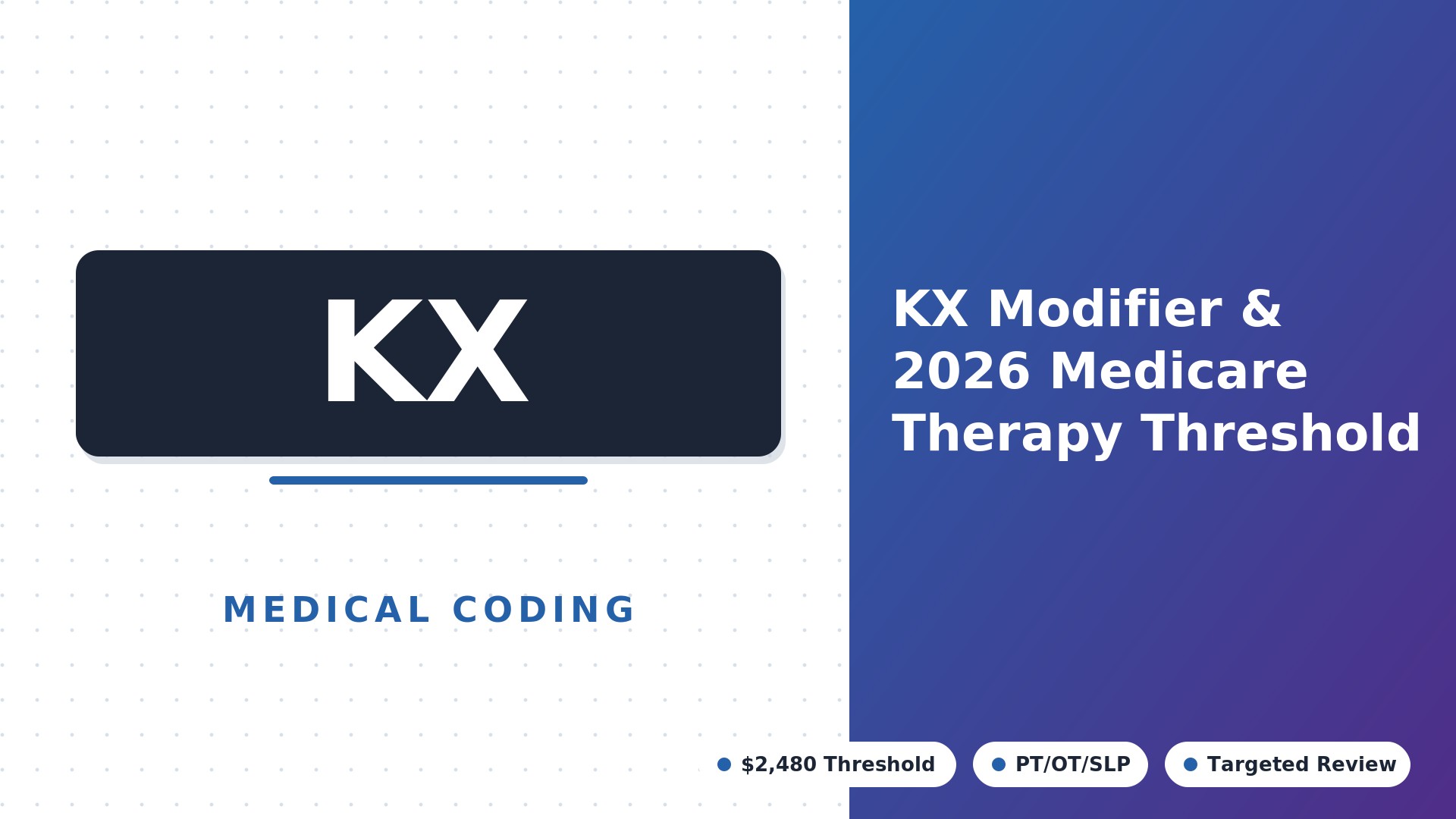 KX Modifier & the 2026 Medicare Therapy Threshold (PT/OT Billing Guide)