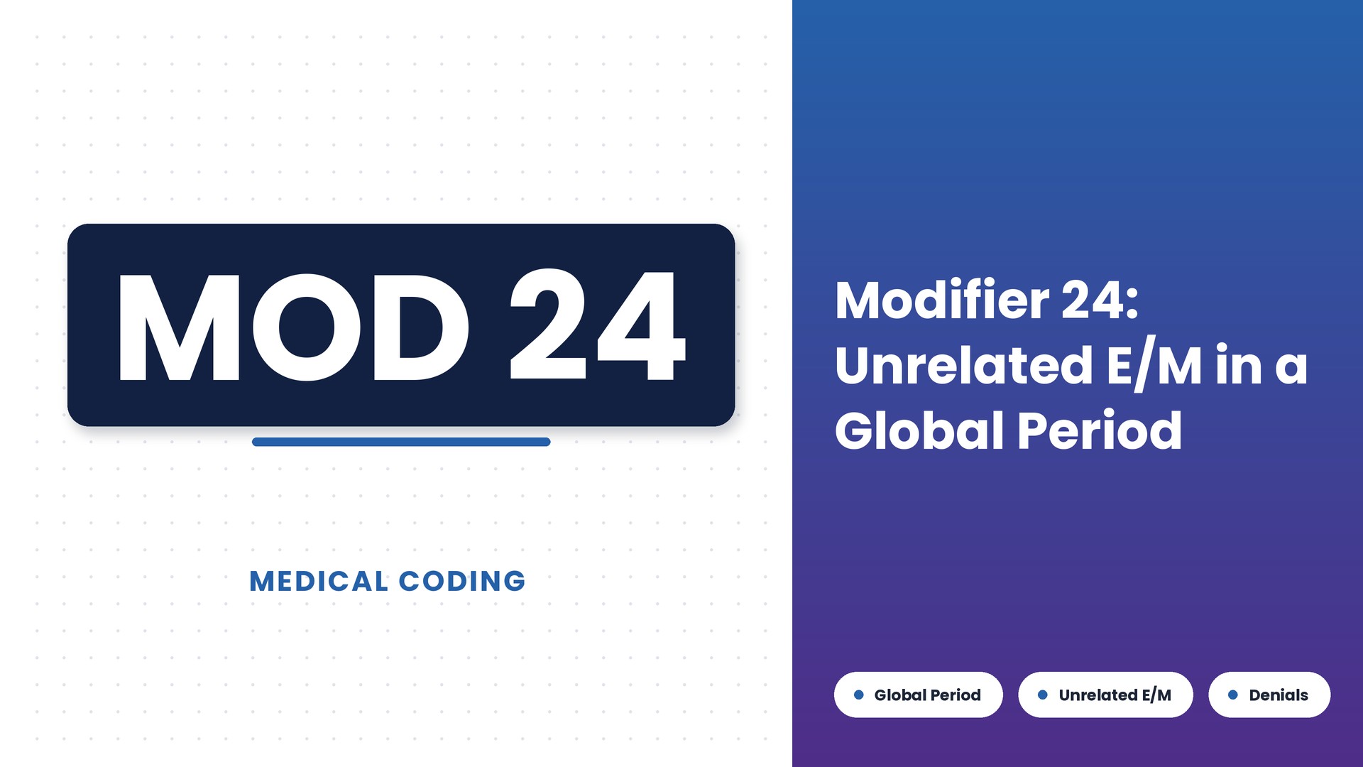Modifier 24: Unrelated E/M During a Global Period — Rules, Documentation & Denials (2026)