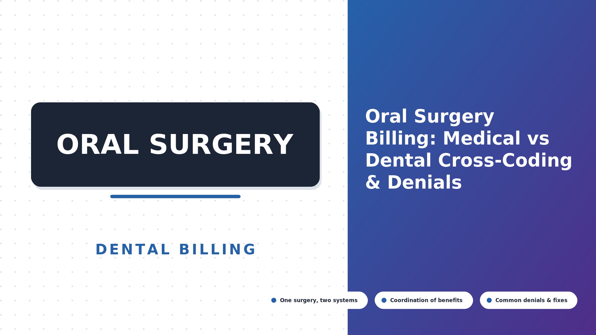 Oral Surgery Billing: Medical vs Dental Cross-Coding & Denials (2026)