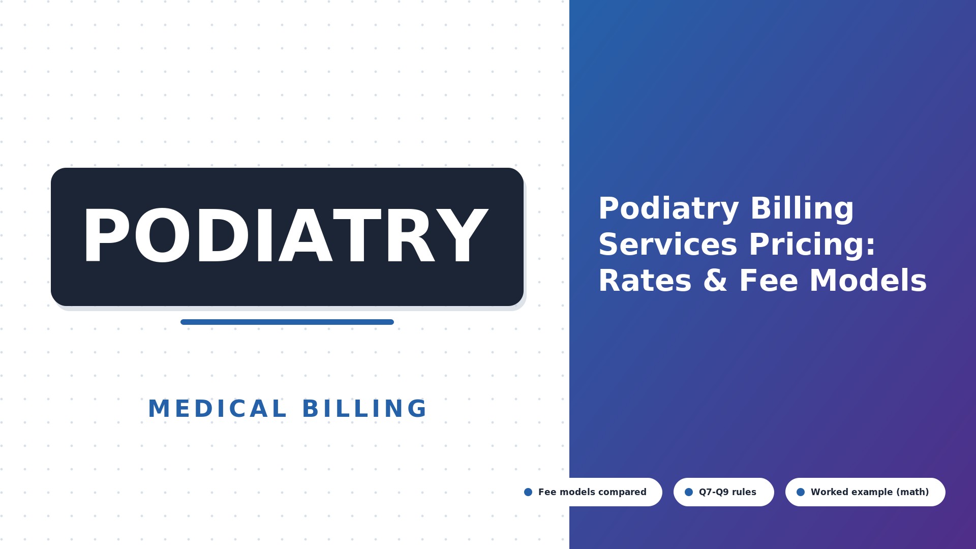 Podiatry Billing Services Pricing: Rates & Fee Models (2026)