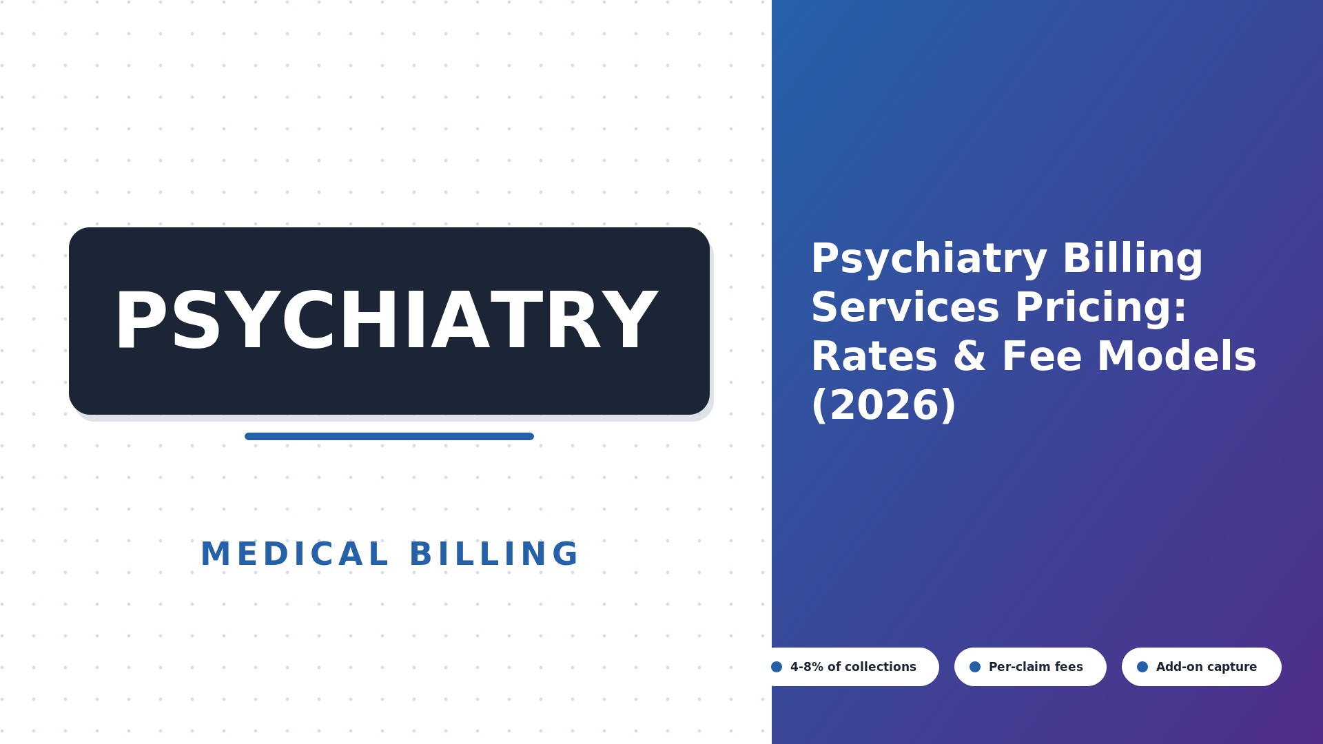 Psychiatry Billing Services Pricing: Rates & Fee Models (2026)